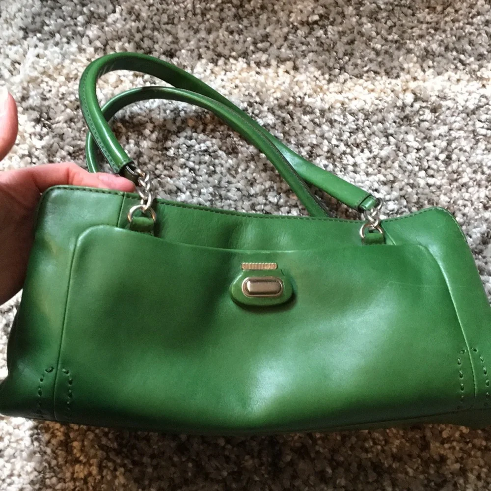 Vintage Tommy Hilfiger Green Leather Satchel